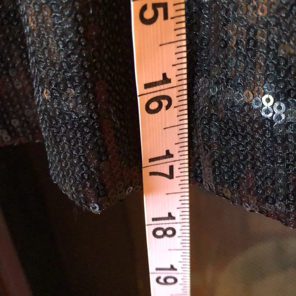 Ann Taylor Sequined Black Skirt Front Pleats, Pockets & Grosgrain Ribbon Waist - Picture 7 of 8